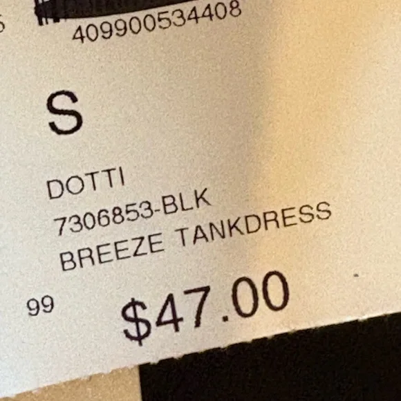 NWT Dotti Women’s Black Breeze Tank Dress Aqua Beachwear Small - Picture 5 of 7
